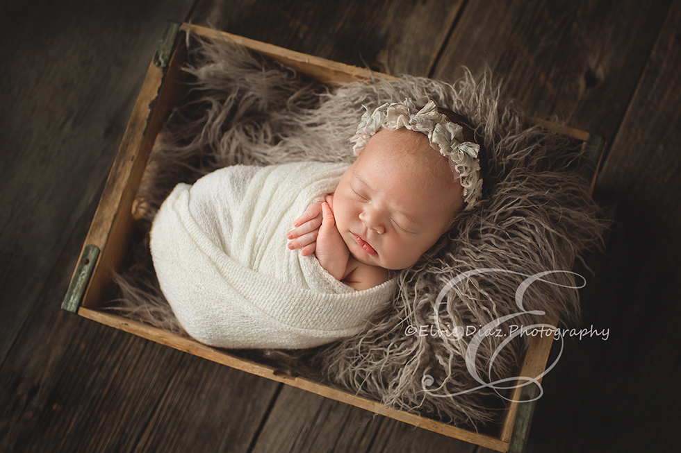 Chicago-Newborn-Photographer-Elvie-girl-white-grey-fur-wrapped-bucket