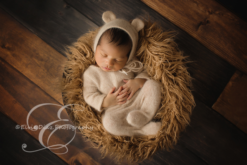 Chicago-Newborn-Photographer-Elvie-Diaz-bear-fur-brown