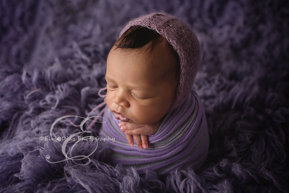 chicago-newborn-photographer-elvie-girl-wrapped-baby-purple